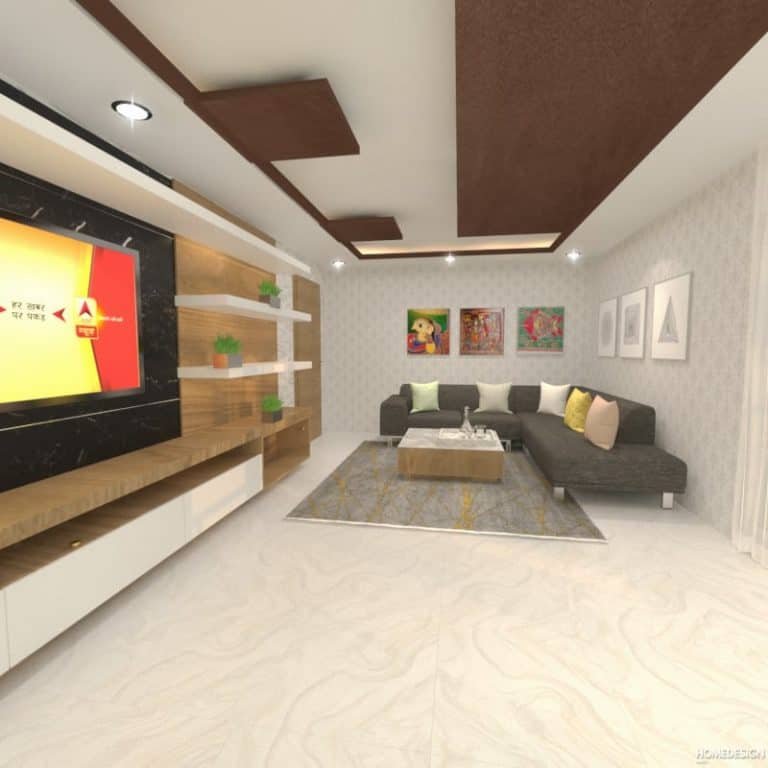 Living room interior by HDP in Lucknow
