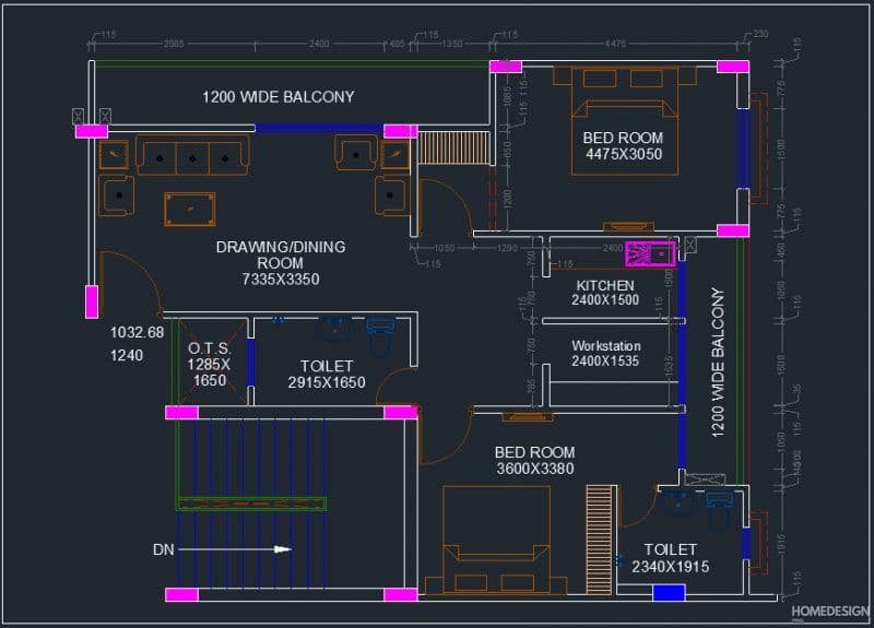 2bhk home design