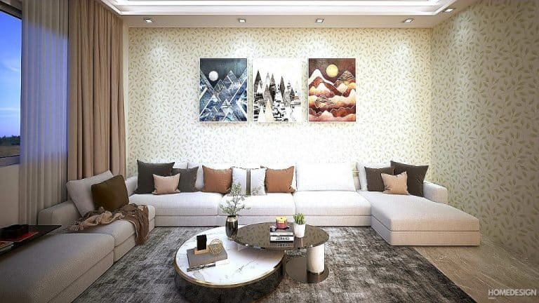 Living room interior by HDP in Lucknow