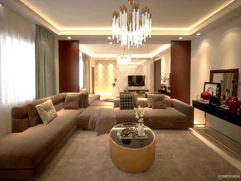 Living room interior by HDP in Lucknow