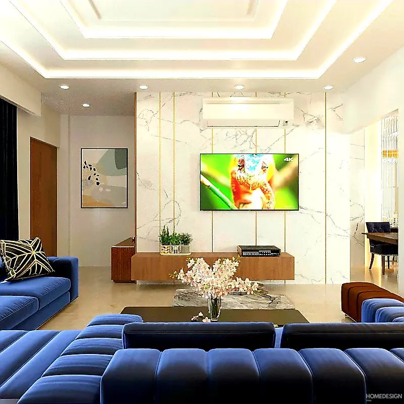 Living room designed by HDP, Lucknow
