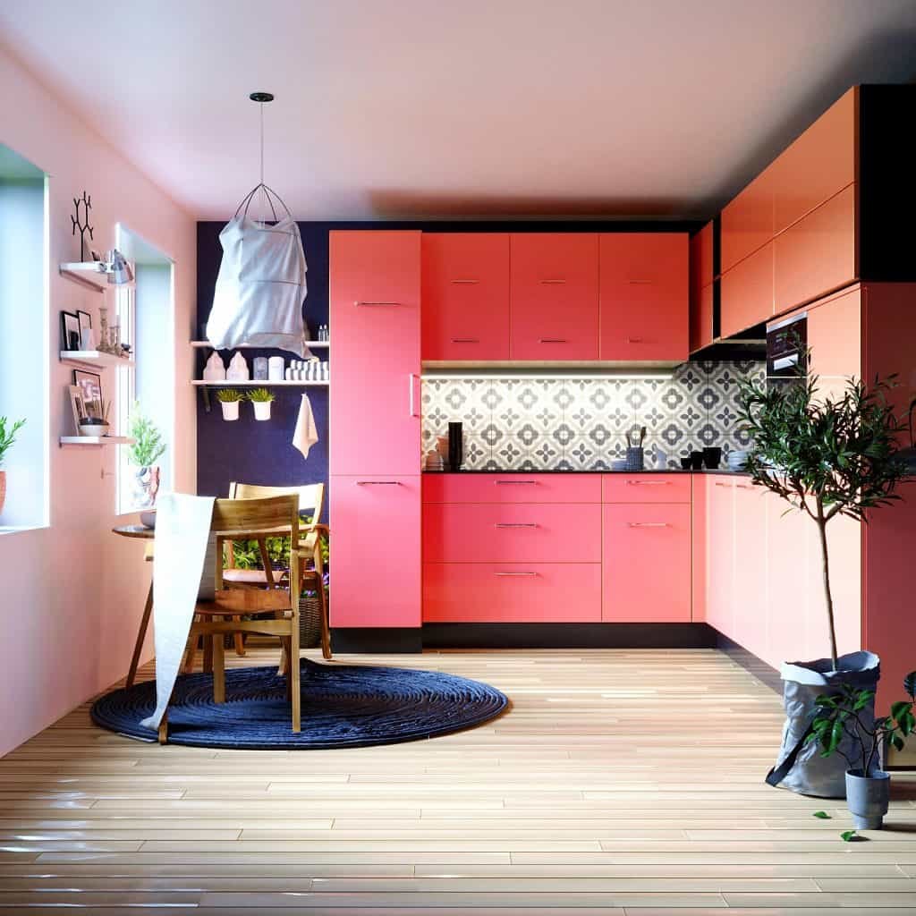 Pink kitchen Design