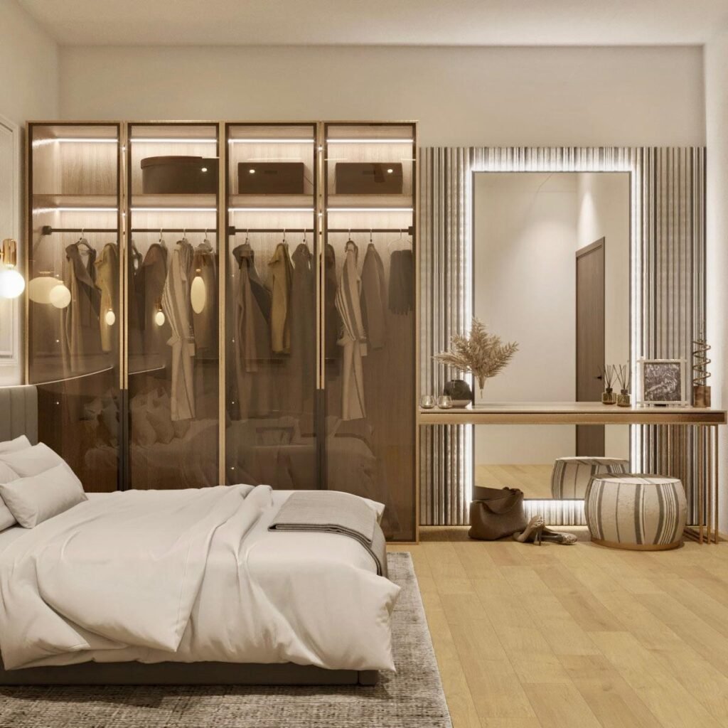 Small living room design with Maximize Vertical Storage