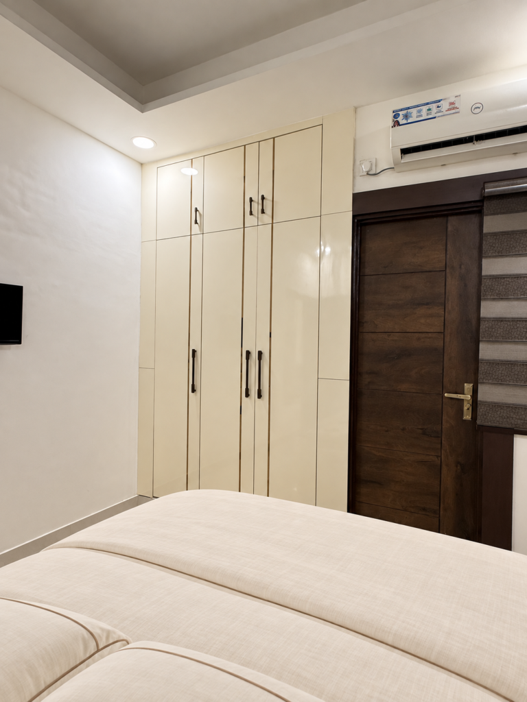 Bedroom with white wardrobe wood door, Bijnor, Lucknow