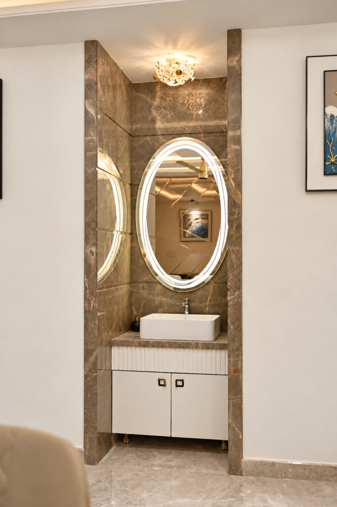Entryway with illuminated vanity, near CCS International Airport, Lucknow